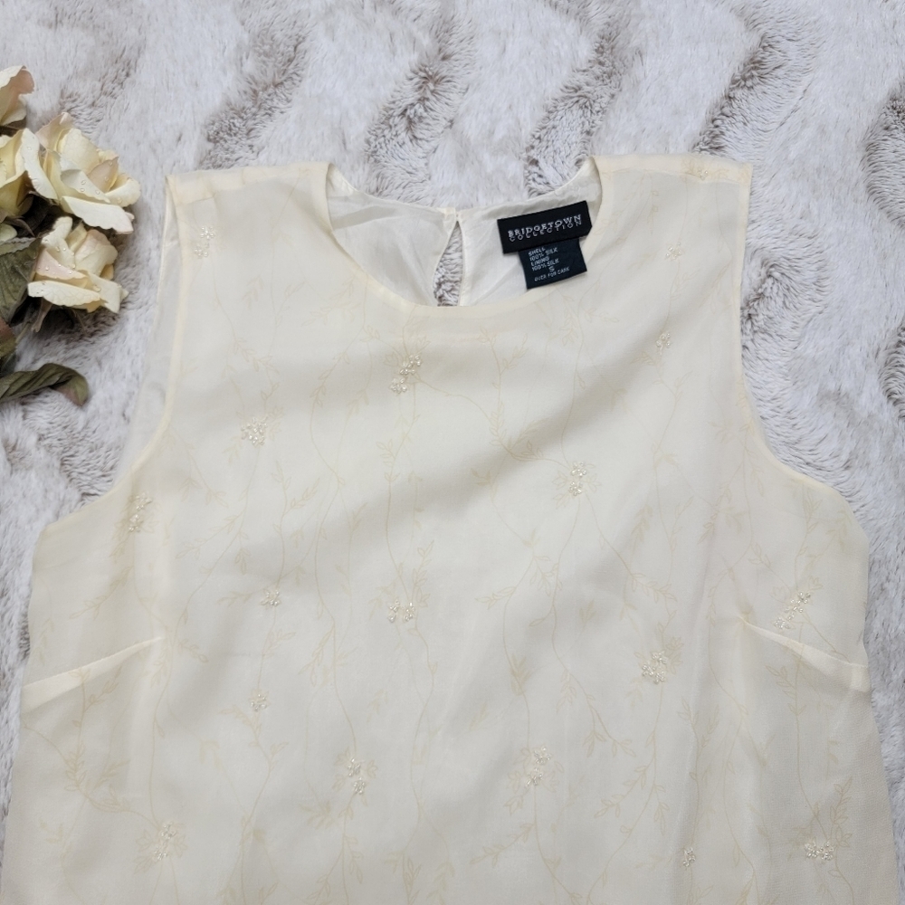 Bridgetown Collection‎ 100% Silk Beaded Embellishment Sleeveless Blouse Size S - Picture 2 of 12